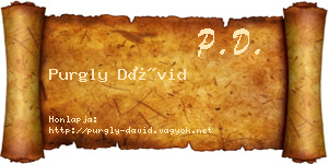 Purgly Dávid névjegykártya